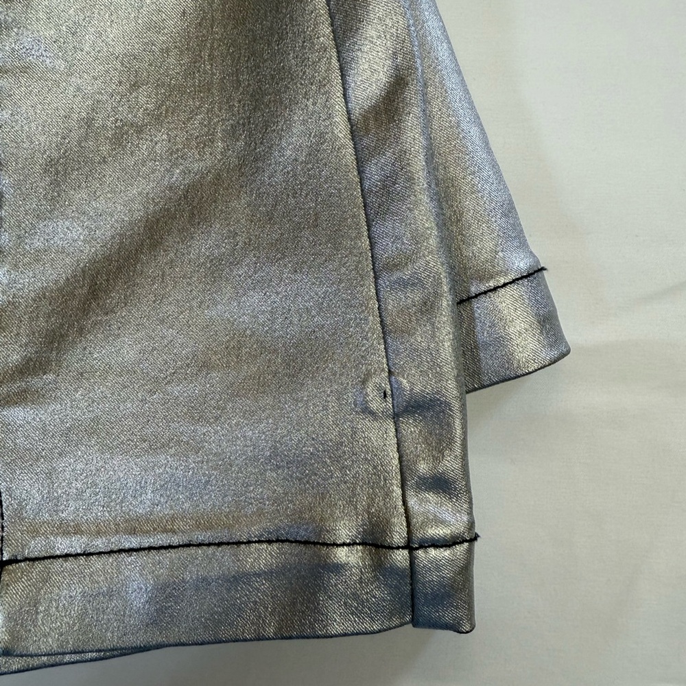 SO Silver High Rise Denim Mini Skirt Button‎ Pockets Size 1 Juniors Women - Picture 8 of 8